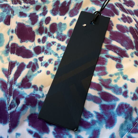 KYODAN Exercise Shorts Women’s S Tie Dye Purple Blue Print Lined Pocket - Picture 2 of 8